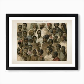 Vintage Meyers 10 Völker Afrikanisch Art Print