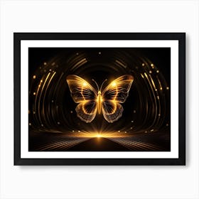 Golden Butterfly 82 Art Print