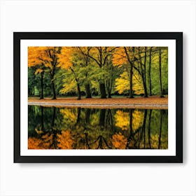 Serene Autumn Reflections 44 Art Print