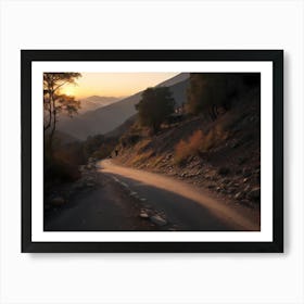 Sunset On A Mountain Road 2 Art Print