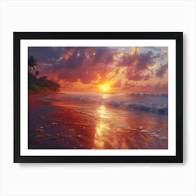 Sunset On The Beach 4 Art Print