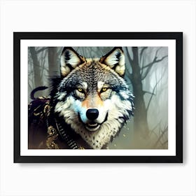 Wolf In The Woods 18 Art Print