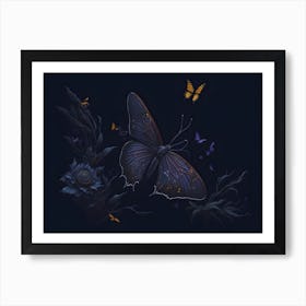 Butterflies And Flowers (10) Art Print