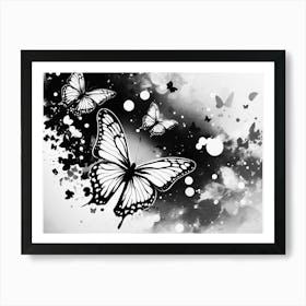 Black And White Butterflies 26 Art Print