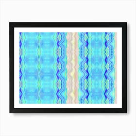 Blue Wavy Pattern Art Print