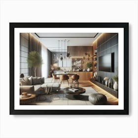 Modern Living Room AI interior design 2 Art Print
