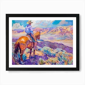 Cowboy Painting Red Rock Canyon Nevada 3 Art Print