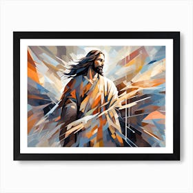 Abstract Jesus art, 1290 Art Print