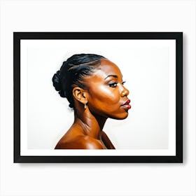 Side Profile Of Beautiful Woman Oil Painting 174 Art Print