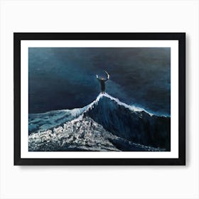 The Conductor Standing On An Ocean Wave Art Print