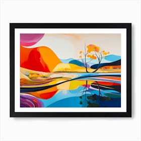 Abstract Mirrored Realms Art Print