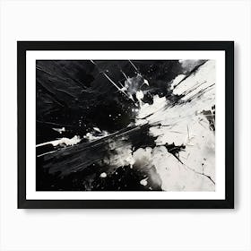 Cosmic Symphony Abstract Black And White 3 Art Print