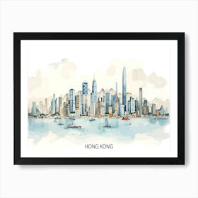 Hong Kong Skyline Iconic Cityscape Art Print