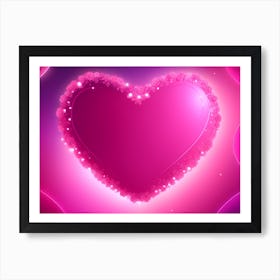 A Glowing Pink Heart Vibrant Horizontal Composition 93 Art Print