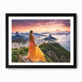 Sunset In Rio Art Print