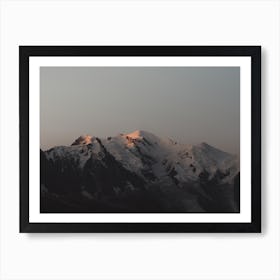 Dusk Over Snowy Peak Art Print