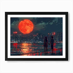 Red Moon In The Sky Art Print