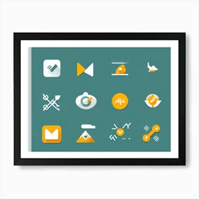 Abstract Vector Icons Set For A Modern Web Navigation Interface Incorporating Minimalist Design Sc (3) Art Print