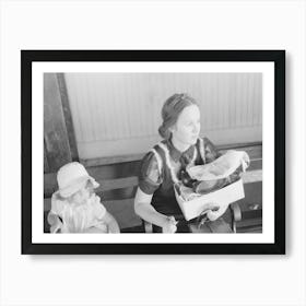 Mother And Daughter Waiting For Streetcar, Terminal, Oklahoma City, Oklahoma By Russell Lee Art Print