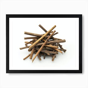 Sticks On A White Background Poster