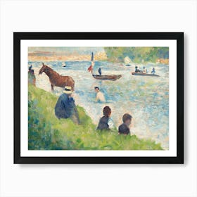 Horse And Boats, Georges Seurat Art Print
