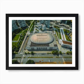 Top view of the road with cars in the City Life Milan area. Italy, Lombardy. Art Print