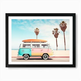 California Dreaming - VW Van on the Beach Poster