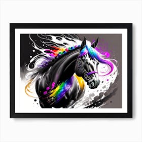 Rainbow Horse Painting 2 Art Print