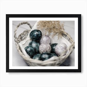 Easter Eggs In A Basket 23 Art Print