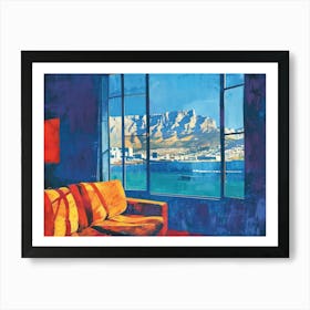 Cape Town From The Window View Painting 3 Art Print