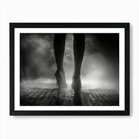 Silhouette Of A Woman In High Heels Art Print