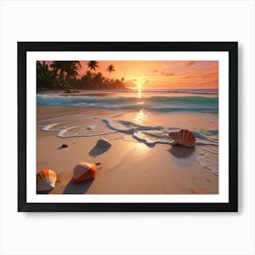 Seashells On The Beach Art Print