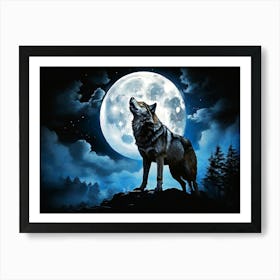 Howling Wolf Art Print