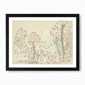 Mount Fuji Seen Through Cherry Blossom, Katsushika Hokusai Art Print