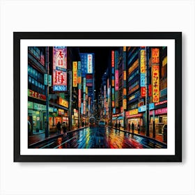 Night In Tokyo 1 Art Print