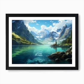 Norwegian Fjord With Stunning Clear Water Art Print