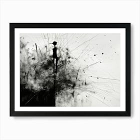 Invisible Threads Abstract Black And White 2 Art Print