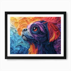 Brussels Griffon Paper Quill Dog Portrait Art Print