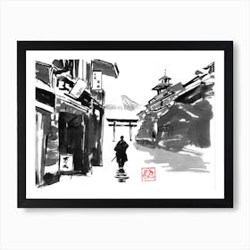 Samurai In The City Art Print