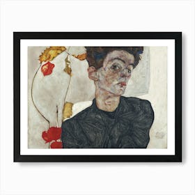 Self Portrait With Physalis (1912), Egon Schiele Art Print