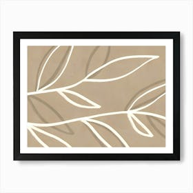 Bohemian Beige Leaves Art Print