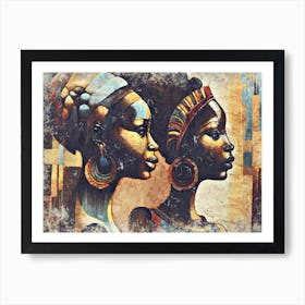 A Nice African Art Illustration With An Impasto Style 03 Art Print