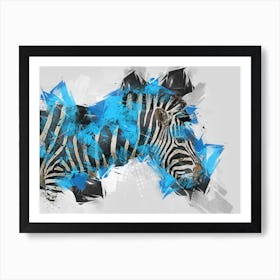 A Nice Zebra Art Illustration In A Painting Style 04 Art Print