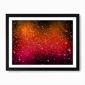 Red Orange Shining Star Background Art Print