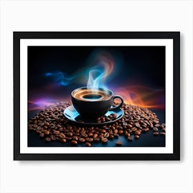 Coffee Cup With Smoke 2 Art Print