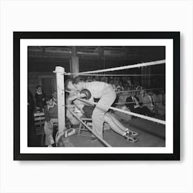 Second Tending To Boxer In Corner Of Ring, Rayne, Louisiana By Russell Lee Art Print