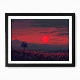 Sunset In The Mountains 28 Art Print