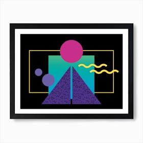 Memphis Pattern Retro Synthwave 80s Vintage 90s Outrun Shapes Artwork Art Print