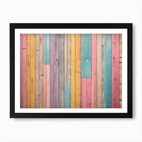 Colorful Wood Planks 1 Affiche