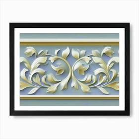 Seamless Sculpture Retro Pattern Nature Garden Flower Leaf Vine Art Print